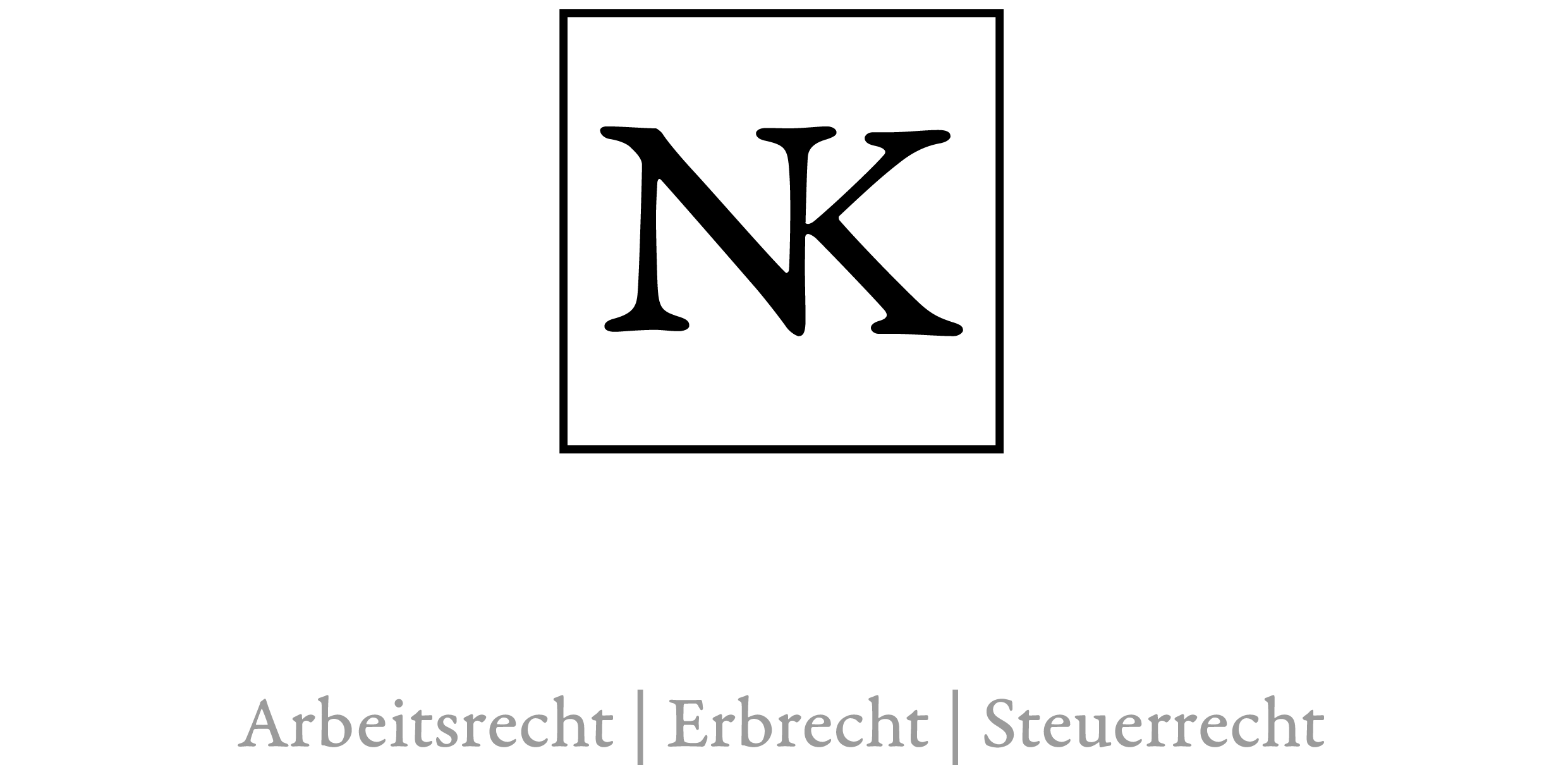 Logo Rechtsanwalt Kevin Nowack, Initialen in weißem Quadrat